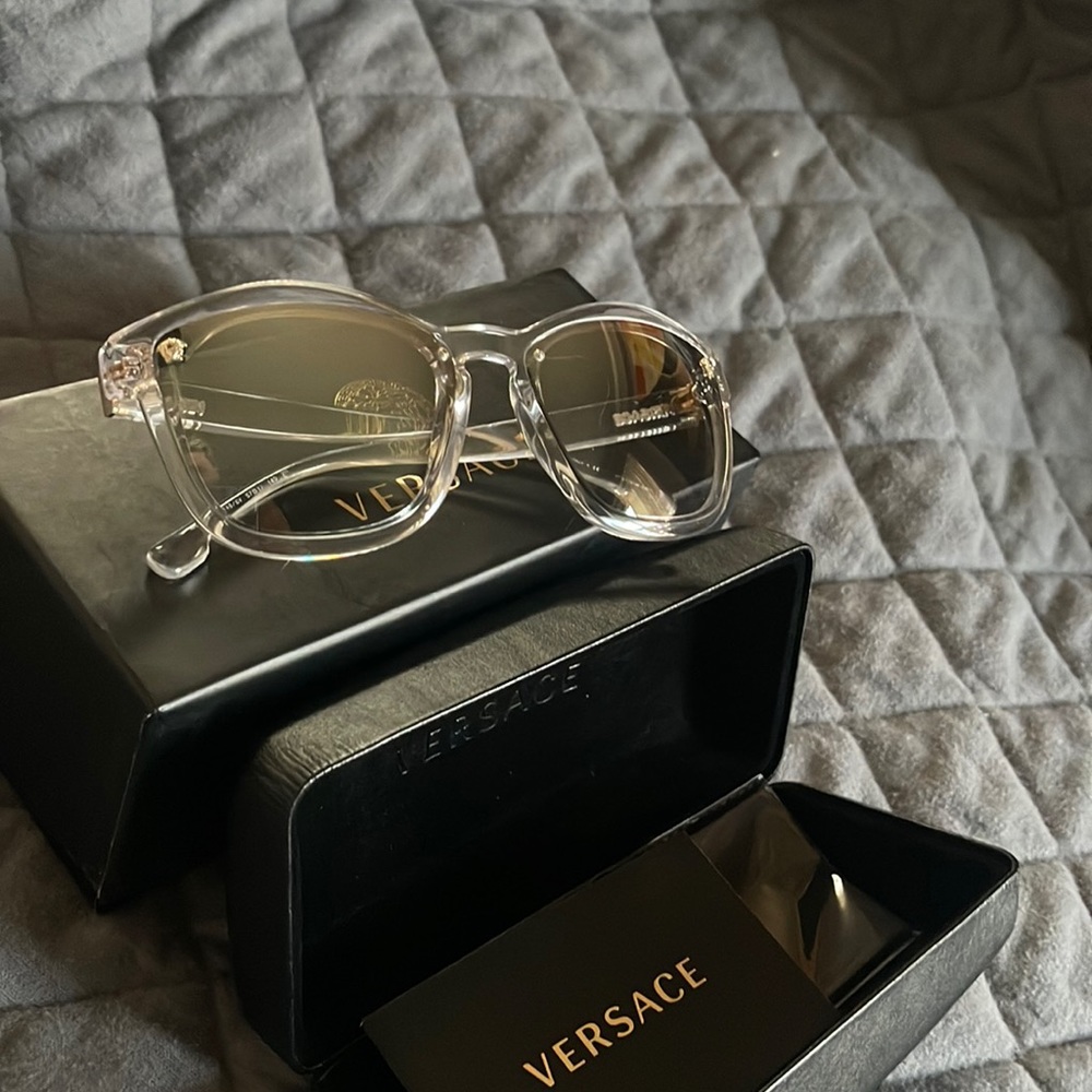 Versace white polarized sunglasses
